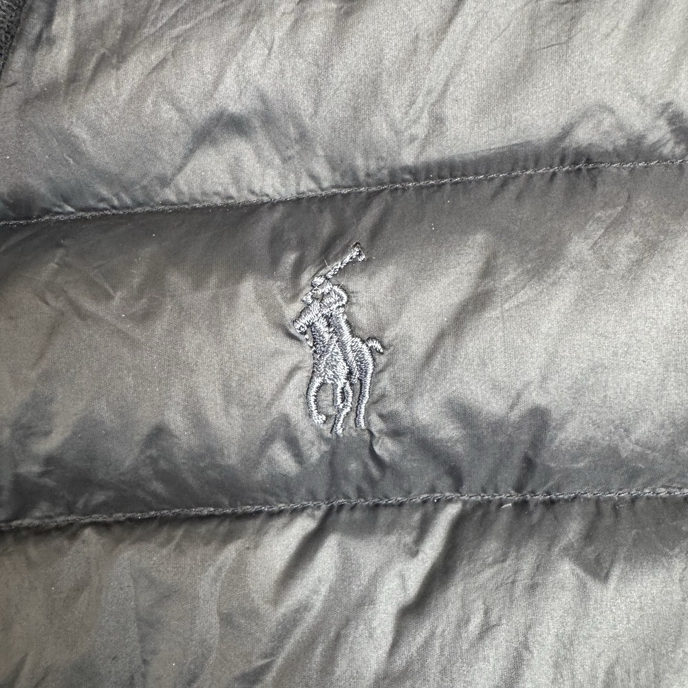 Polo Ralph Lauren Men's Small Performance Full Zip Down Puffer Vest Hooded Black - Picture 6 of 12